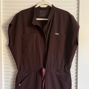 Figs Rafaela Cargo Wide Leg ScrubJumpsuit XL